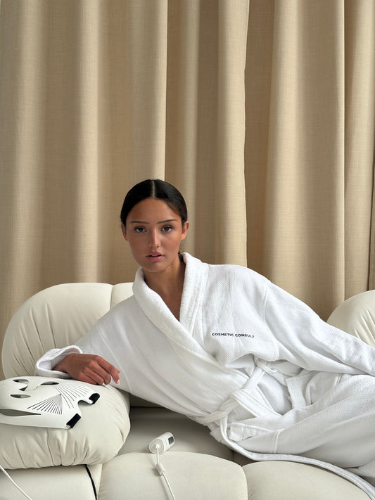 White Waffle Towelling Dressing Gown
