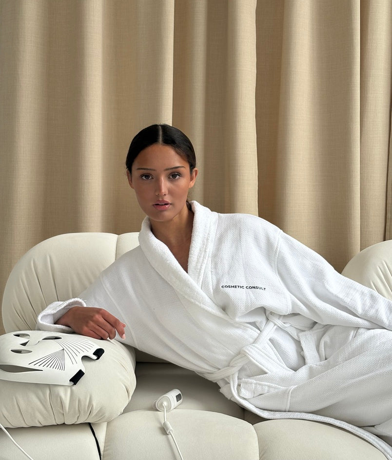 White Waffle Towelling Dressing Gown